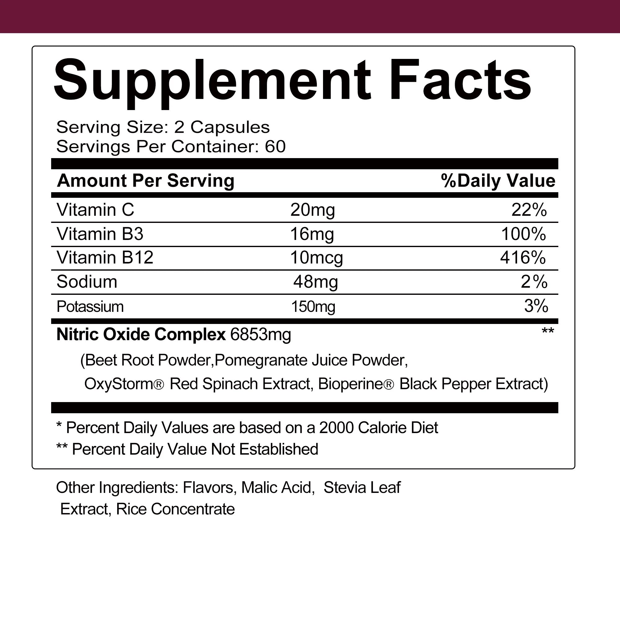 Nitric Oxide Beetroot Supplement – Natural Energy – Supports Heart Health - 120 Capsules