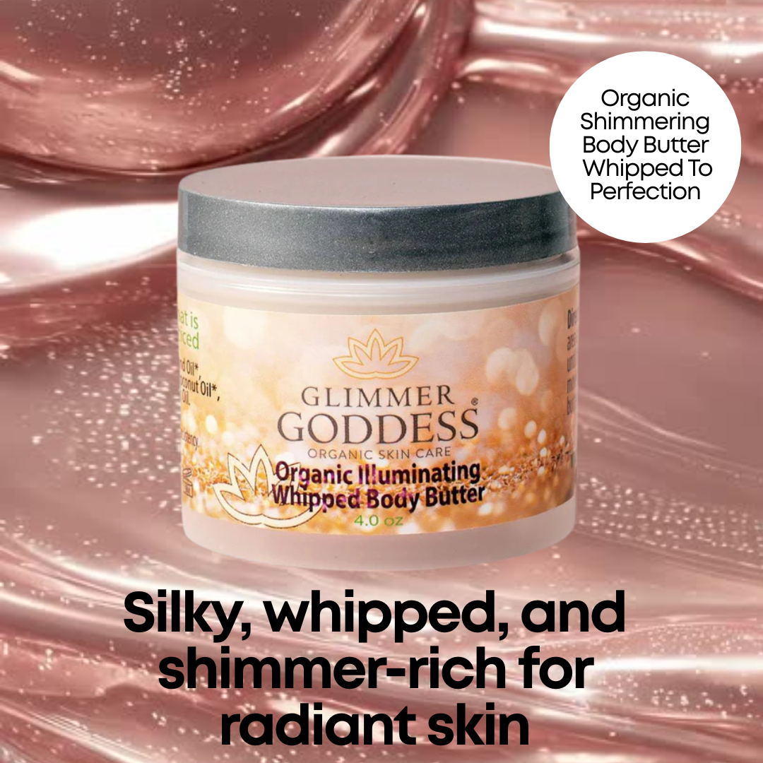 Organic Shimmering Body Butter – 4 Colors & 3 Shimmer Levels for Customizable Radiant Glow