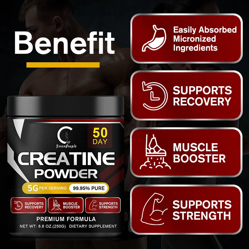 GPGP GreenPeople Creatine Monohydrate Powder Creatine Powder Muscle Recovery Muscle Builder for Men & Women Workout Supplements