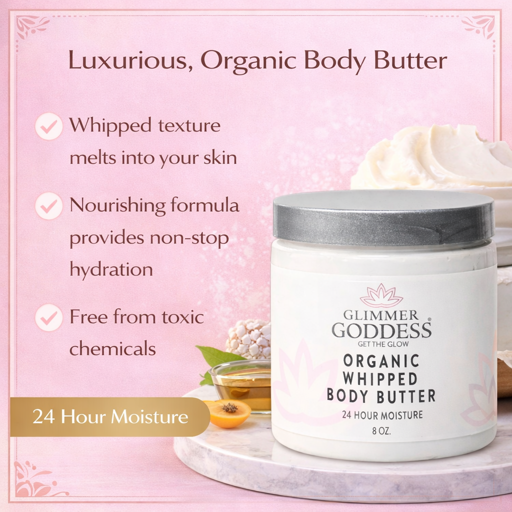 Organic Whipped Body Butter 8 oz – Ultra-Rich Moisturizer for Dry Skin & Eczema in 40+ Scents