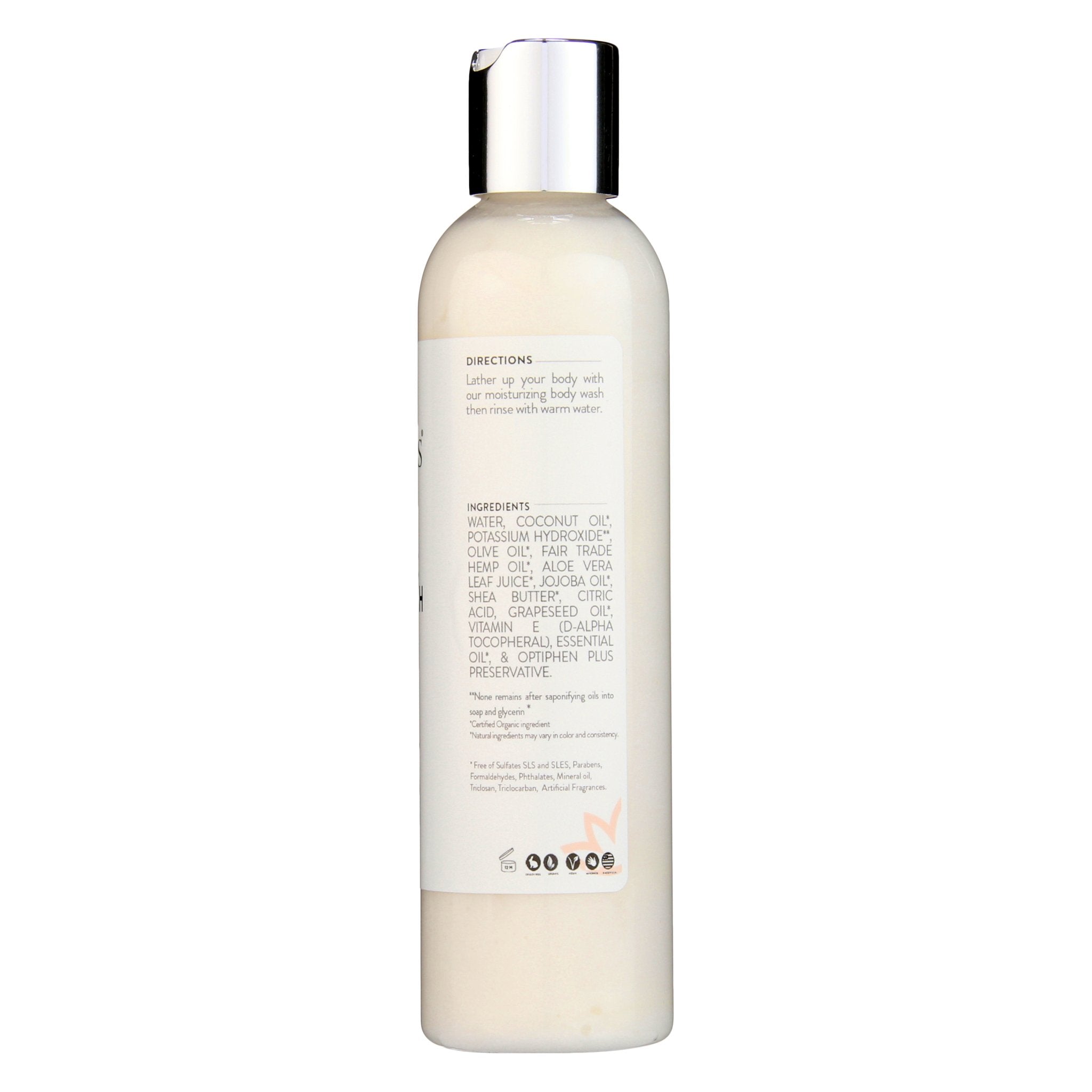 Organic Moisturizing Body Wash 8 oz – Gentle, Sulfate-Free & Vegan